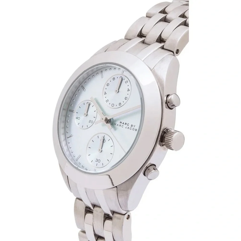 Marc Jacobs Peeker Chronograph Silver Dial Silver Steel